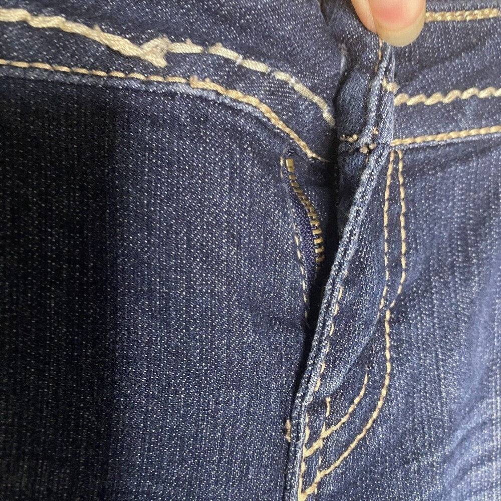 Twenty One Black Skinny Boot Jean Women 7/8 Medium Wash Blue Denim distressed - Picture 8 of 15